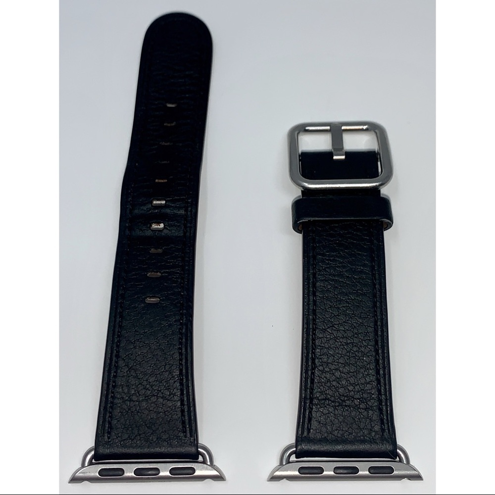 Black Leather Apple Watch Band